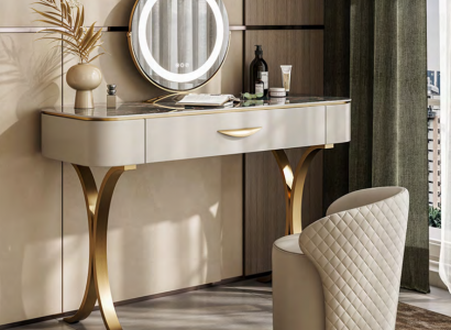 Beiger Schminktisch Designer Frisiertisch Frisierkommode Mit Schubladen