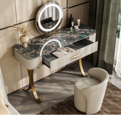 Beiger Schminktisch Designer Frisiertisch Frisierkommode Mit Schubladen