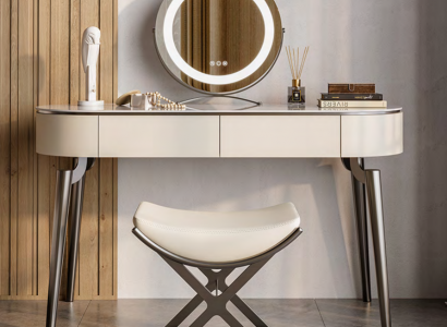 Beiger Kosmetiktisch Designer Schlafzimmer Möbel Edle Frisierkommode