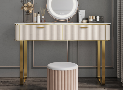 Edler Schminktisch 2x Schubladen Frisiertisch Luxus Kosmetikkommode