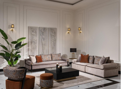 Komplette Couchgarnitur 431 Stoffsofa Sessel Sofas Gruppe Grau Tisch