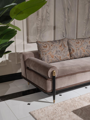 Sofagarnitur Dreisitzer Sessel Couchtische Set 6tlg Grau Wohnzimmer