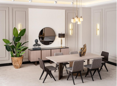 Esszimmer Essgruppe Esszimmermöbel Esstisch Essecke 9tlg Holz Beige