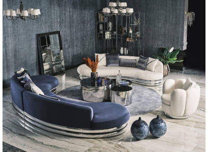 Komplette Couchgarnitur Stoffsofa Polstersofa Couch Blau Set Sofa 3tlg