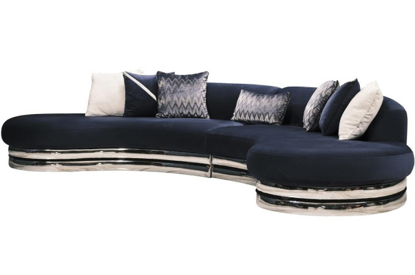 Komplette Couchgarnitur Stoffsofa Polstersofa Couch Blau Set Sofa 3tlg