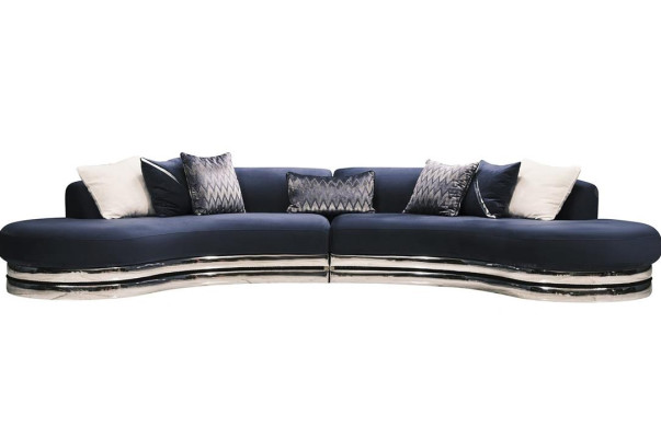 Komplette Couchgarnitur Stoffsofa Polstersofa Couch Blau Set Sofa 3tlg