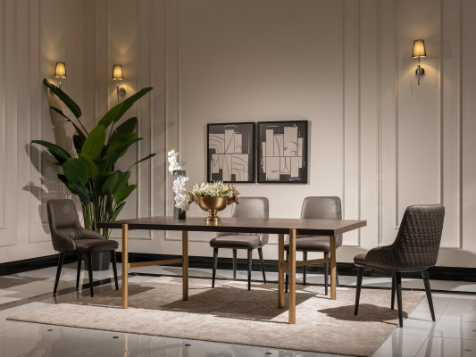 Essgruppe Essecke Esszimmer 7tlg Esstisch Stühle Braun Esszimmermöbel