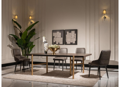 Essgruppe Essecke Esszimmer 7tlg Esstisch Stühle Braun Esszimmermöbel