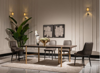 Essgruppe Essecke Esszimmer 7tlg Esstisch Stühle Braun Esszimmermöbel