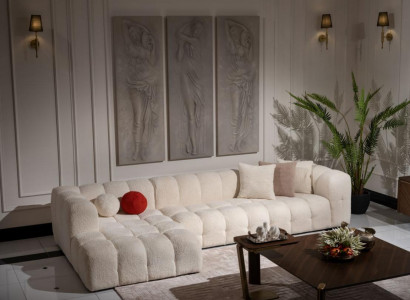 Ecksofa Stoffsofa Polstersofa Moderne Luxus Sofa Relax Weiß Sofas