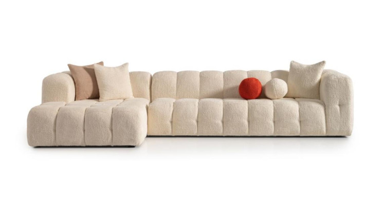 Ecksofa Stoffsofa Polstersofa Moderne Luxus Sofa Relax Weiß Sofas
