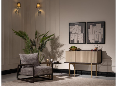 Wohnzimmer Set 3tlg Sessel Beistelltische Sideboard Grau Gruppe Relax