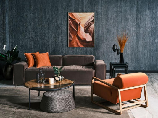 Sofagarnitur Stoffsofa Dreisitzer Sessel Grau Couch Set Couchgarnitur