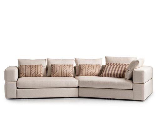 Ecksofa Stoffsofa Polstersofa Beige Sofas Modern Wohnzimmer Design