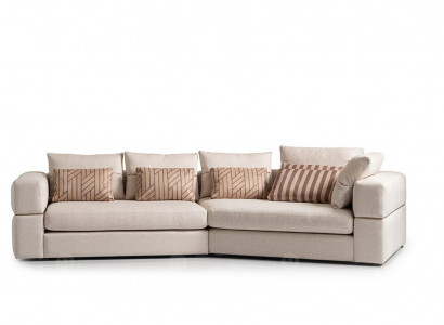 Ecksofa Stoffsofa Polstersofa Beige Sofas Modern Wohnzimmer Design