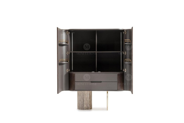 Barschrank Schrank Holzschrank Holz Bar Braun Getränke Design Flaschen