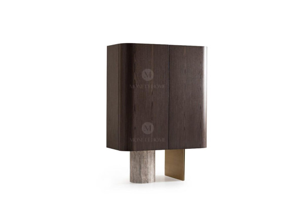 Barschrank Schrank Holzschrank Holz Bar Braun Getränke Design Flaschen