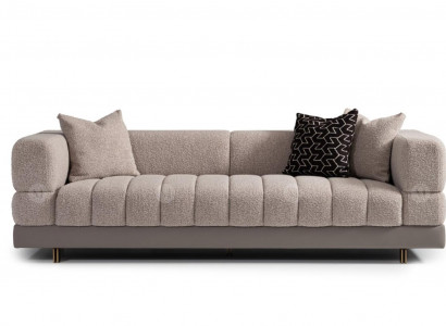 Dreisitzer Couch Sofa 3 Sitzer Polstersofa Stoffsofa Moderne Grau