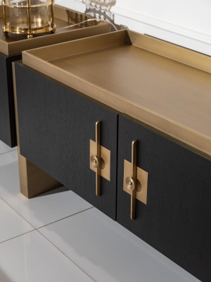 Anrichte Sideboard Schrank Kommode Holz Schwarz Modern Design Gold