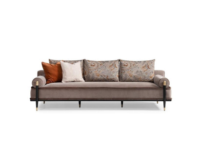 Dreisitzer Sofa 3 Sitzer Stoffsofa Grau Luxus Polstersofa Couch Stoff