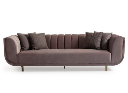 Moderne Couch Dreisitzer Sofa Polstersofa Stoffsofa Lila 3 Sitzer Neu