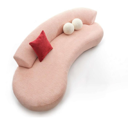 Couch Dreisitzer Stoffsofa Sofa 3 Sitzer Polstersofa Moderne Rosa