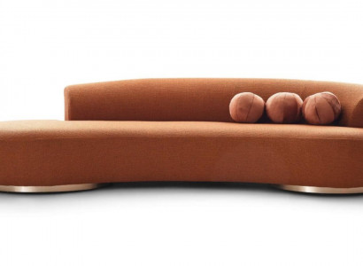 Moderne Polstersofa Dreisitzer Couch Sofa 3 Sitzer Stoffsofa Orange