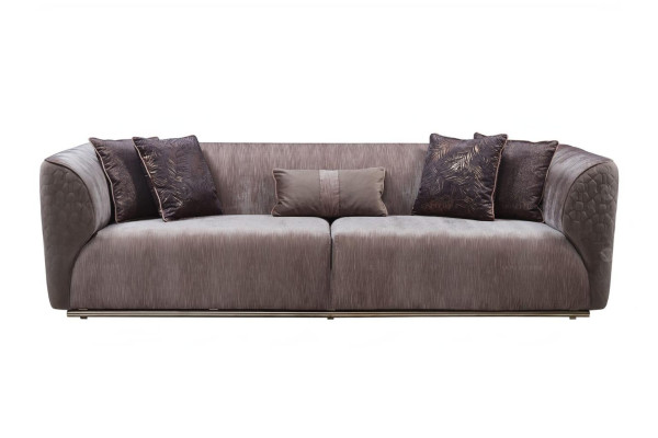 Modern Dreisitzer Sofa 3 Sitzer Polstersofa Stoffsofa Moderne Braun Sofas