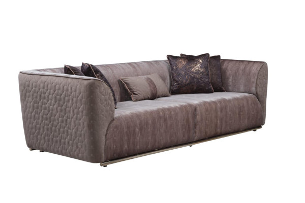 Modern Dreisitzer Sofa 3 Sitzer Polstersofa Stoffsofa Moderne Braun Sofas