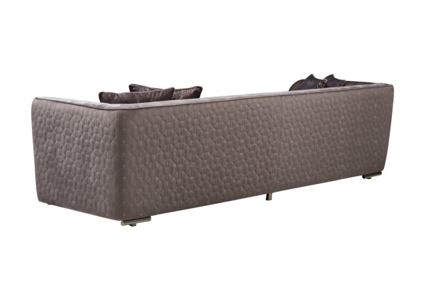 Modern Dreisitzer Sofa 3 Sitzer Polstersofa Stoffsofa Moderne Braun Sofas