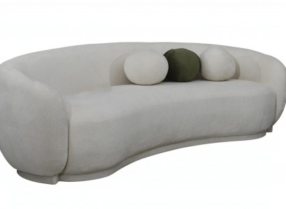 Modern Stoffsofa Dreisitzer Couch Sofa 3 Sitzer Weiß Stoff Polstersofa