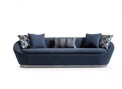 Moderne Dreisitzer Sofa 3 Sitz Stoffsofa Blau Polstersofa Couch Stoff