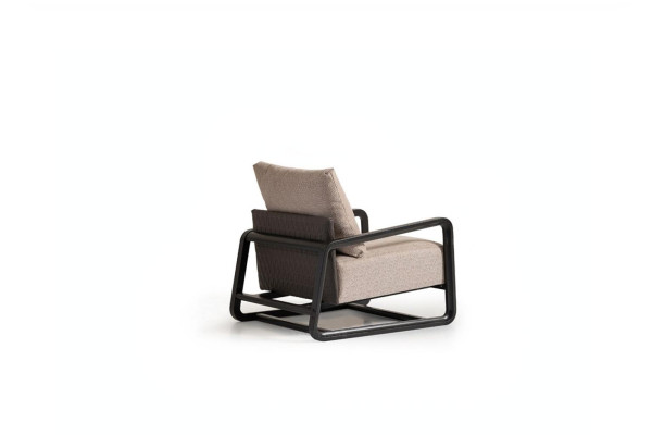 Fernsehsessel Sessel Einsitzer Sitzer Beige Holz Wohnzimmer Design