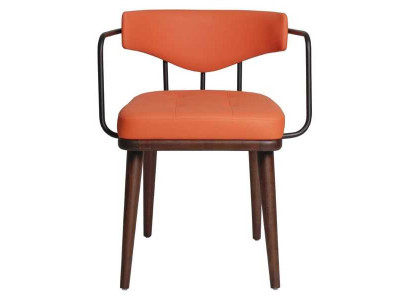 Oranger Moderner Lehnstuhl Armlehnen Stuhl Einsitzer Designer 1-Sitzer