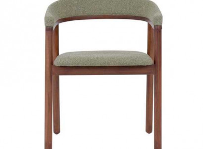 Grauer Esszimmerstuhl Design Holzstuhl Einsitzer Polster 1-Sitzer Stuhl