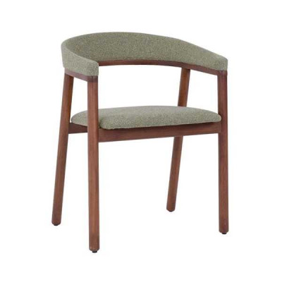 Grauer Esszimmerstuhl Design Holzstuhl Einsitzer Polster 1-Sitzer Stuhl