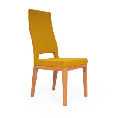 Gelber Esszimmerstuhl Wohnzimmer Einsitzer Holzfüße Moderne Stühle Stuhl