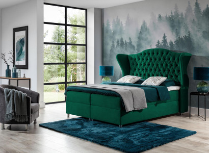 Chesterfield Boxspring Betten Hotel Bett Schlafzimmer Samt Velvet Luxus Möbel