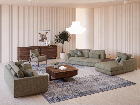 Komplett Sofagarnitur 3tlg Zweisitzer Sofa Relax Ecksofa L-Form Modern Sessel