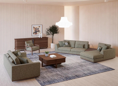 Komplett Sofagarnitur 3tlg Zweisitzer Sofa Relax Ecksofa L-Form Modern Sessel