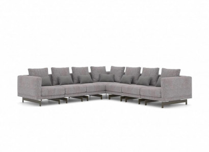 Wohnzimmer Grau Ecksofa L-Form Designer Couch Textil Möbel Polstersofa Neu