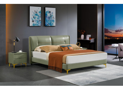 Schlafzimmer Set Bett Nachttisch Design Modern Luxus Betten Leder 3 tlg.