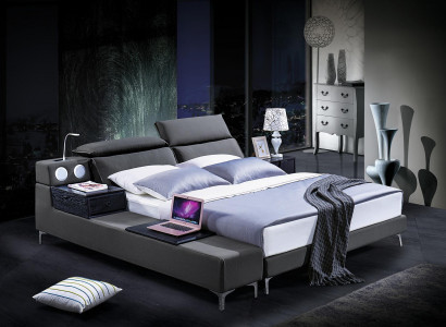 Design Doppelbett Lederbett Betten Bett Polster Leder Schlafzimmer Ehe 180x200.