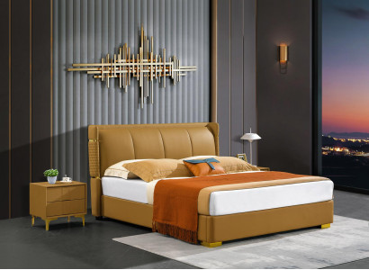 Doppelbett Orange Möbel Betten Schlafzimmer Doppel Bett Beige Hotel