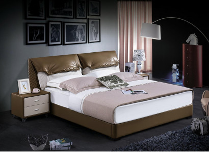 Klassisches Bett Doppelbett Betten Holz Braun Stil Echtes Holz Schlafzimmer Neu