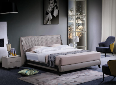 Luxus Schlafzimmer Bett Polster Design 180x200 Doppel Hotel Betten Textil Neu