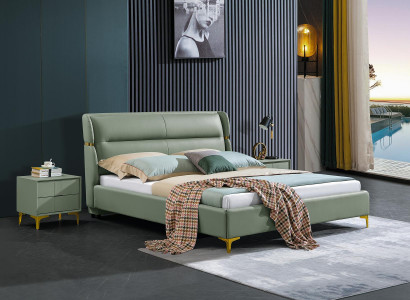 Bett Polster Design Luxus Doppel Deko Hotel Betten Ehe Schlaf Zimmer Leder