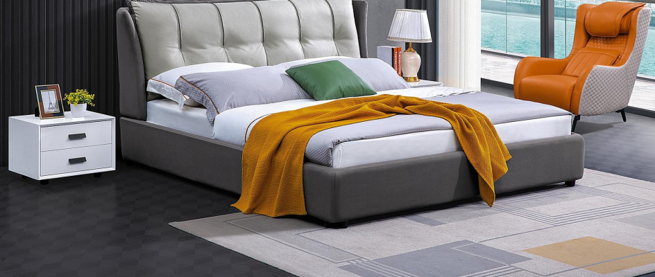 Leder Design Bett Doppel Luxus Ehe Modernes Hotel Gestell Schlaf Betten Zimmer