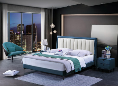 Leder Bett Polster Design Luxus Doppel Hotel Ehe Betten Deko Holz Schlaf