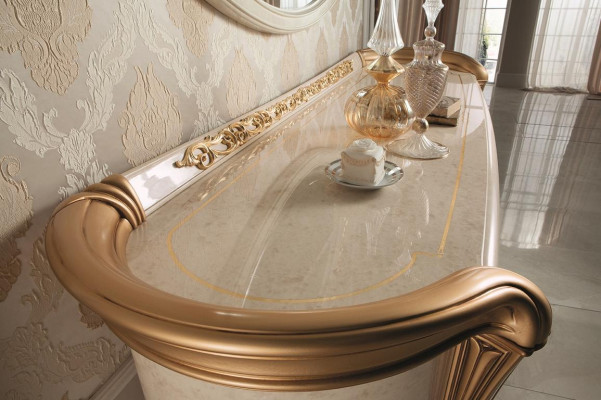 Schlafzimmer Set Design Bett 2x Nachttisch Kommode Hocker arredoclassic 7tlg.